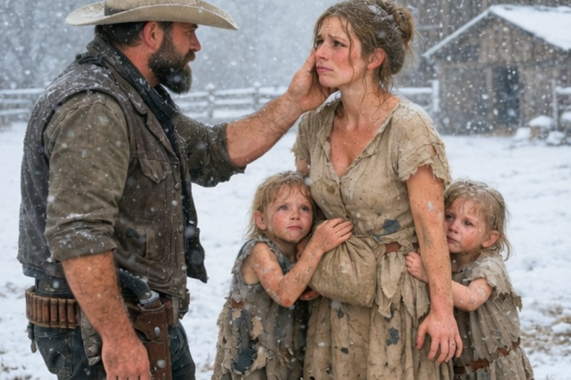 A WIDOWED COWBOY PRAYED FOR A WIFE — SHE CAME WITH TWO DAUGHTERS AND A SECRET