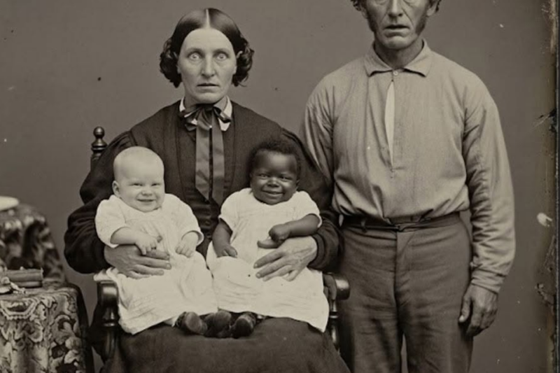 She gave birth to twins: one white, the other black. The Husband’s silence came at a high price (1848)
