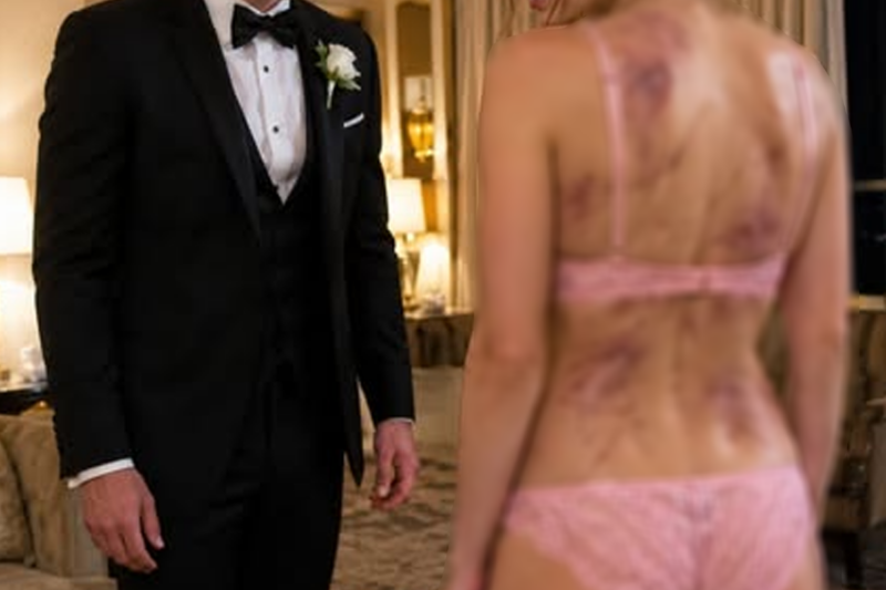On our wedding night, as she turned away in silence, I gently pulled down the back of her wedding dress and froze. “Who did this to you?”