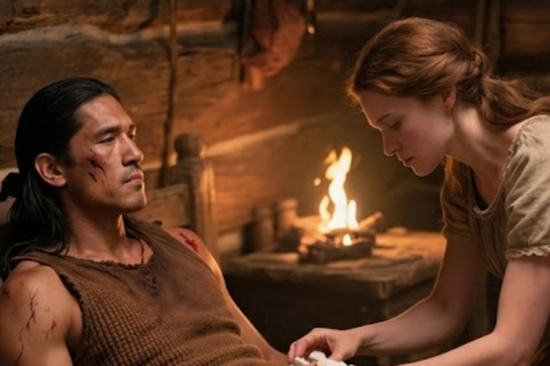 “PLEASE… SAVE MY DAUGHTERS,” THE WOUNDED STRANGER BEGGED — SHE NEVER IMAGINED THE MAN IN HER CABIN WAS AN APACHE HEIR WITH ENEMIES CLOSING IN