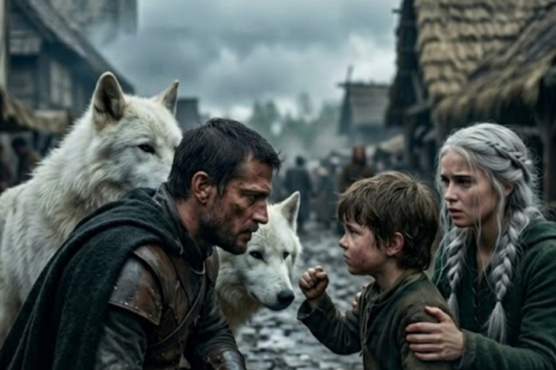 “Don’T Hurt Her, You Evil Wolf!” The Boy Said… Then The Lycan King Knelt In Front Of The Human Widow And Did The Unthinkable In Silence That Shocked The Entire Market And Changed Everything She Believed About Monsters And Mercy