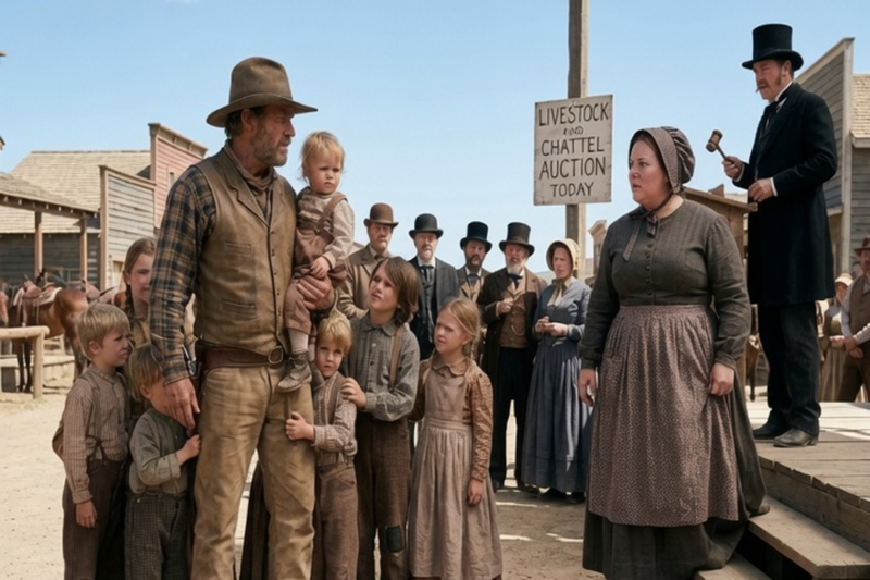 Cowboy With 8 Kids Bought a Plus-Size Woman at Auction—What She Did Shocked the Territory Forever!!!