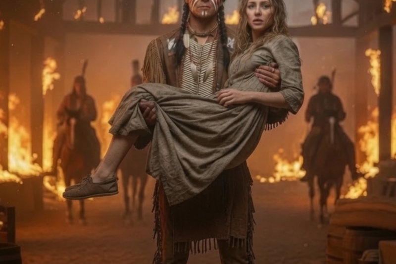 “She’s A Burden, Let Her Burn!” Everyone Abandoned The Helpless Young Woman Until The Most Feared Man On The Frontier Rode Through The Flames For Her