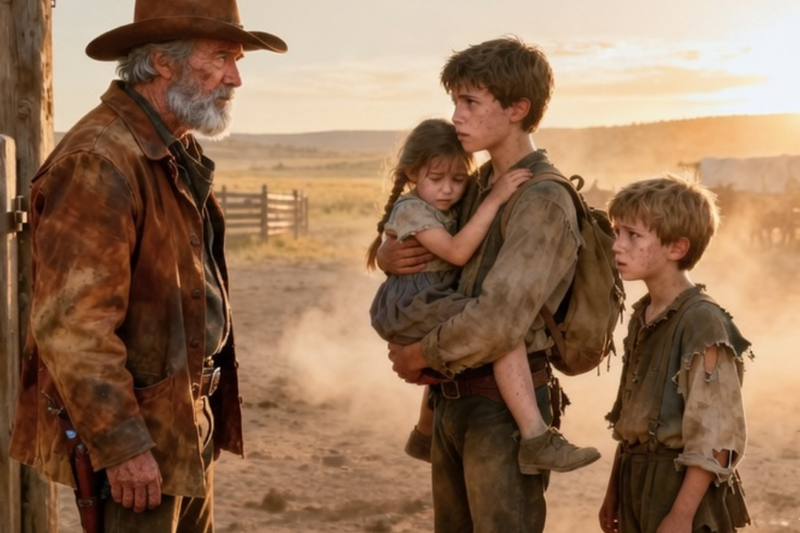 THREE ORPHANS TRUSTED A DYING COWBOY — THEN HE BECAME THE FATHER THEY NEEDED MOST