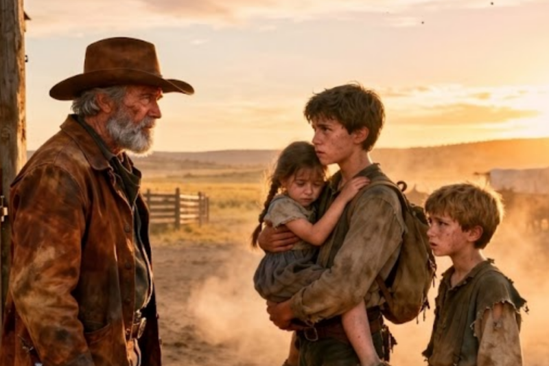 A Cowboy With Eight Months Left To Live Opened His Gate To Three Orphans Then A Powerful Enemy Arrived