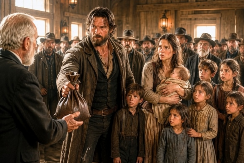 “I’LL TAKE HER AND ALL 7 CHILDREN” — THE MOUNTAIN MAN’S SHOCKING CHOICE LEFT THE ENTIRE TOWN SPEECHLESS