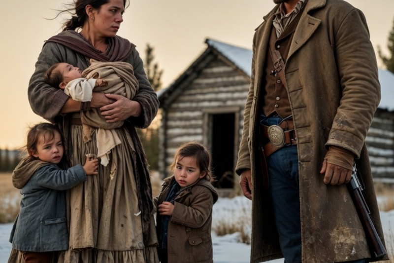 SHE WAS ABANDONED WITH THREE BABIES, UNTIL A COWBOY CARRIED THEM TO HIS HIDDEN CABIN