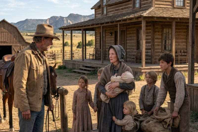 Widow With Six Children Arrives At A Stranger’s Ranch… What Happens Next Changes Everything |
