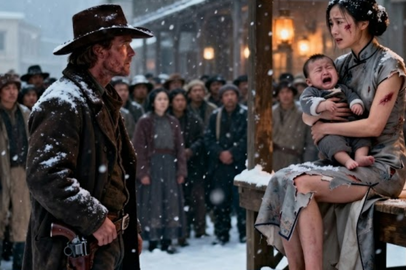 SHE WAS SOLD WITH HER BABY FOR DEBT — UNTIL A GUNSLINGER BID $150 AND SAID HE’D BE FATHER AND HUSBAND BOTH