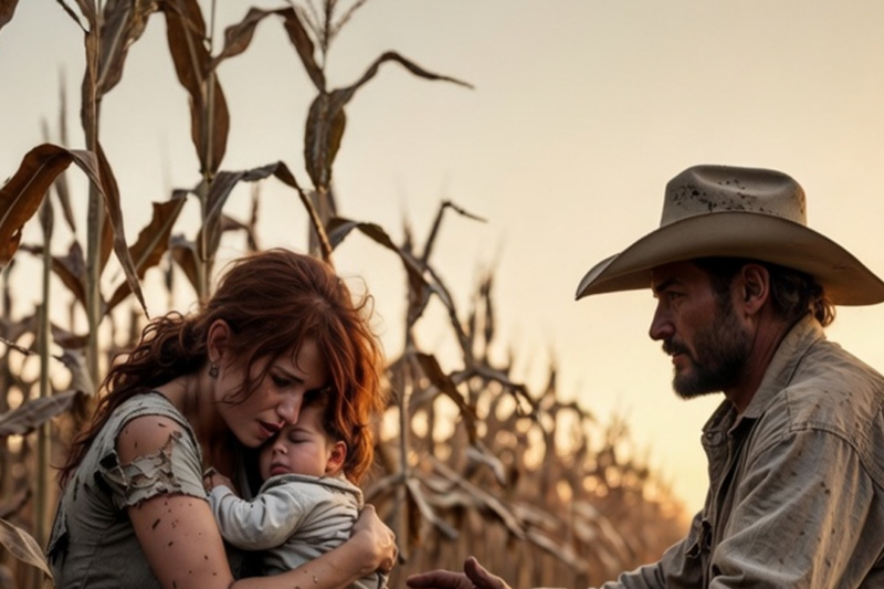 SHE HID IN A CORNFIELD WITH HER BABY, A COWBOY CARRIED THEM OUT AND NEVER LET GO