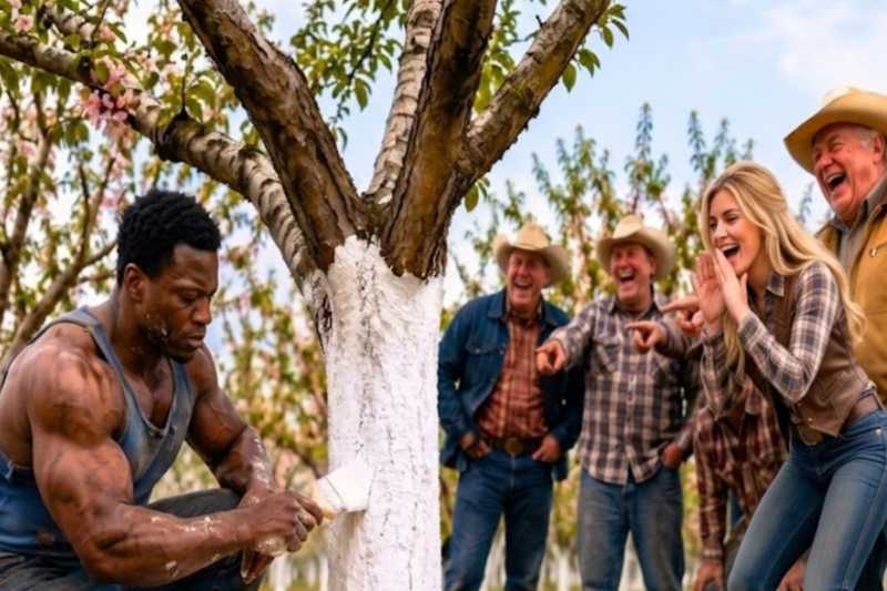 They Mocked a Black Single Dad for Painting Peach Trees White… Then Harvest Proved He Was Right