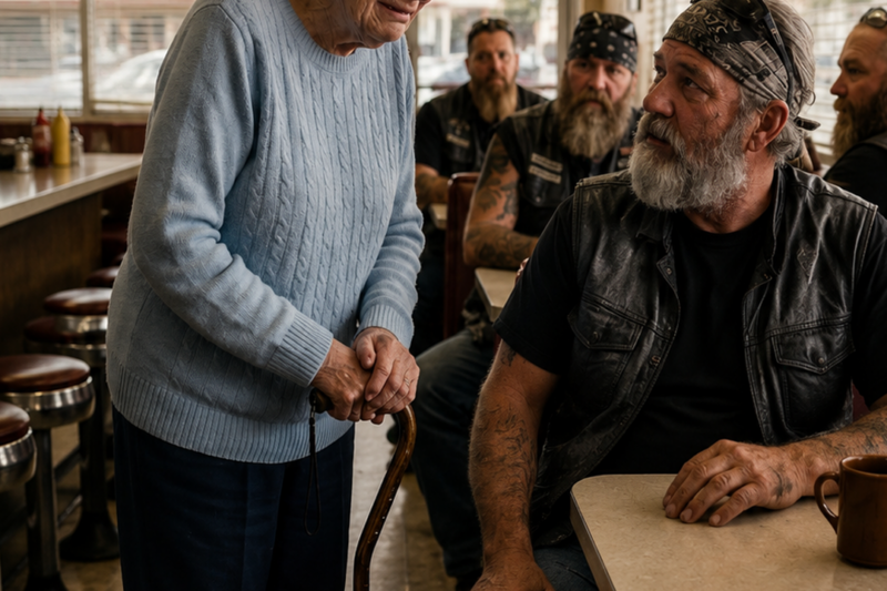 THE BIKER WHO ANSWERED A WIDOW’S PRAYER