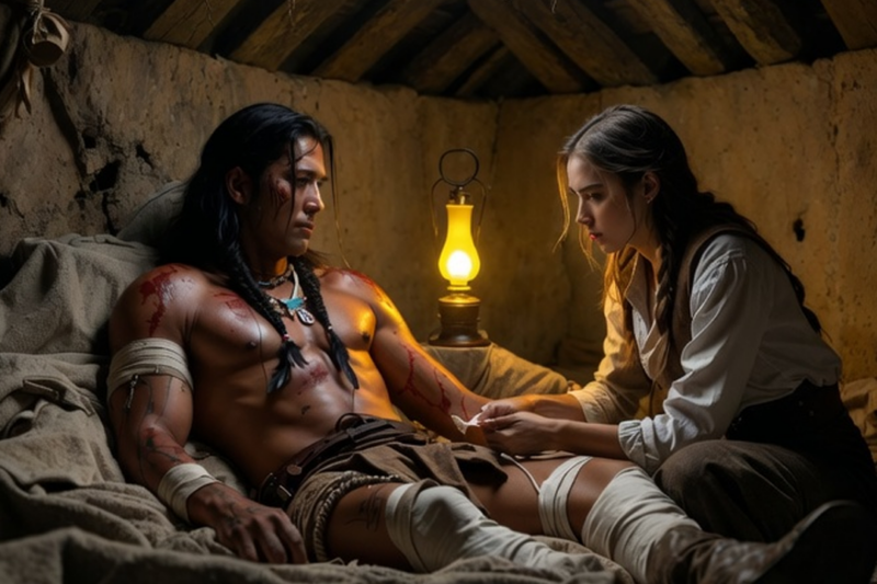 SHE SAVED A WOUNDED COMANCHE FROM A POSSE—THE NEXT DAY, HIS WARRIORS SURROUNDED HER HOUSE AND…