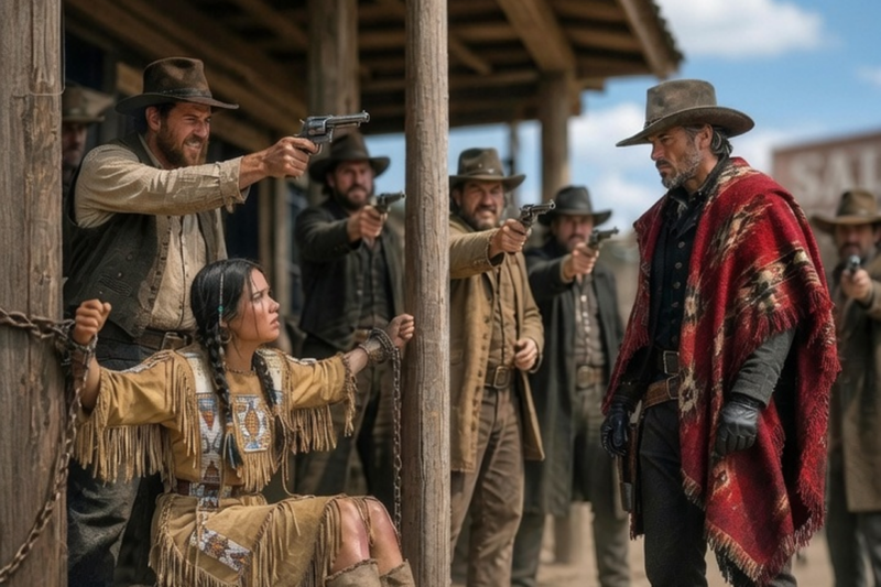 SOLD LIKE CATTLE FOR $400 IN A SMOKE-FILLED SALOON — THE YOUNG APACHE GIRL WAS ABOUT TO BE HANDED TO BLOODY SOLDIERS… UNTIL A NAMELESS GUNSLINGER WALKED IN AND TURNED THE ENTIRE TOWN INTO A BLOODBATH TO SET HER FREE!