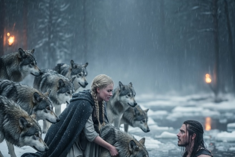 She Pulled 12 Giant Wolves From Freezing Water One by One — Unaware the Last One Was the Alpha King