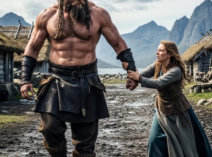 SHE GRABBED A STRANGER’S HAND TO ESCAPE HER EX — UNAWARE HE WAS THE GIANT VIKING EVERYONE FEARED 🔥😱