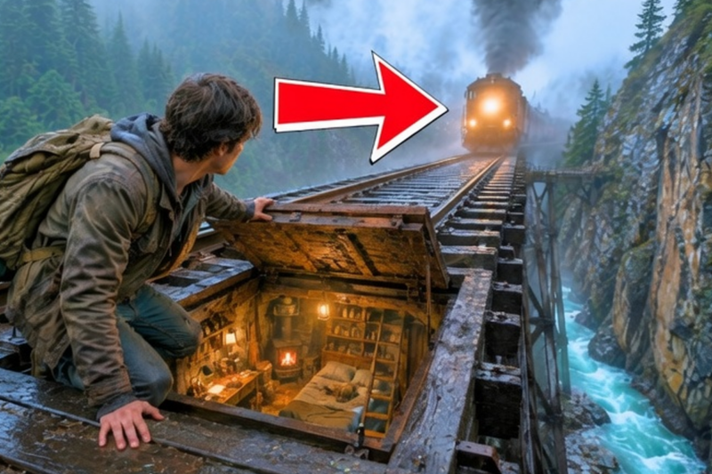 THE DRIFTER BOY OPENED A HATCH BENEATH THE RAILROAD BRIDGE — THEN SAW THE HEADLIGHT IN THE FOG