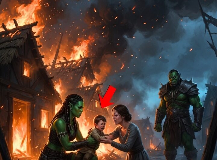 The orc was banished from her clan for saving a human child — until they found who the father was…