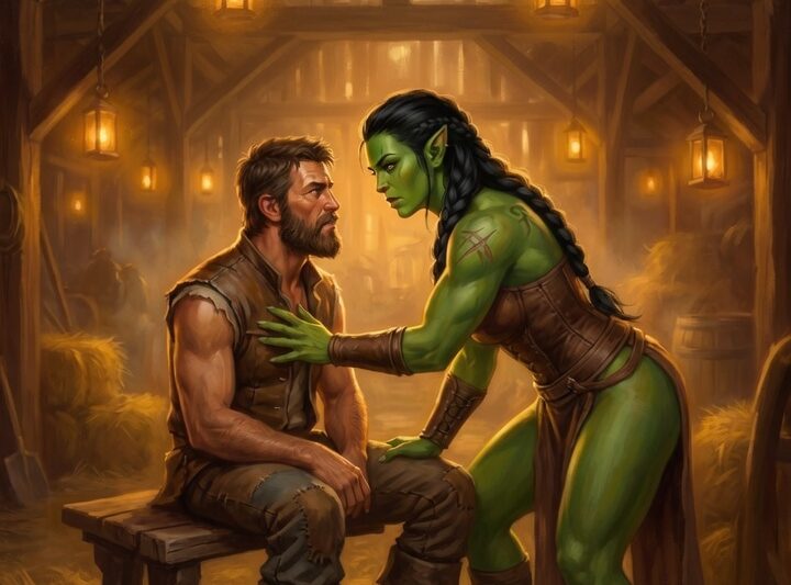 The Orc Woman Was Too Big… “Just Sit Down,” the Mountain Man Said Before She Saw What Was Underneath