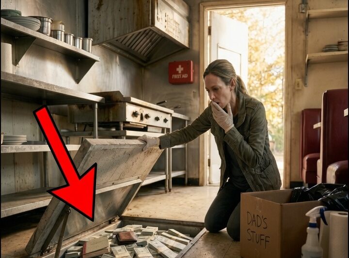 She Cleaned Out Her Dead Father’s Closed Diner — Under the Pantry Floor Was a Steel Box