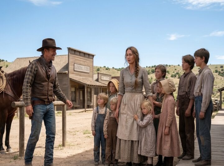 She Had 8 Children Nobody Wanted—A Cowboy Walked Into Town and Said “I Want Them All”