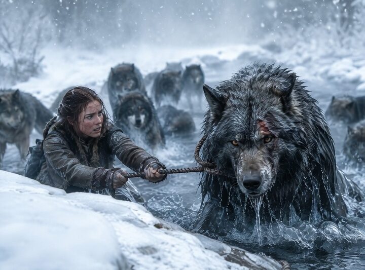 She Pulled 12 Giant Wolves From Freezing Water One by One — Unaware the Last One Was the Alpha King