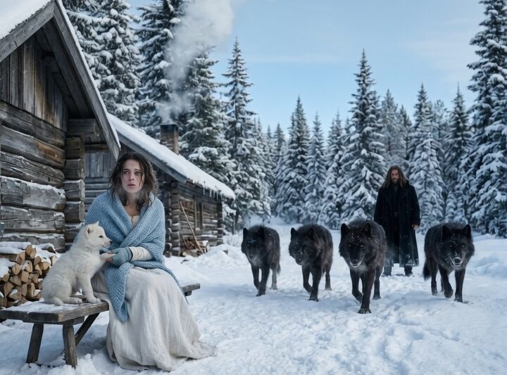 Rejected Omega Fed a Pup Every Day — One Day, Four Black Wolves Pulled Up to Her Cabin