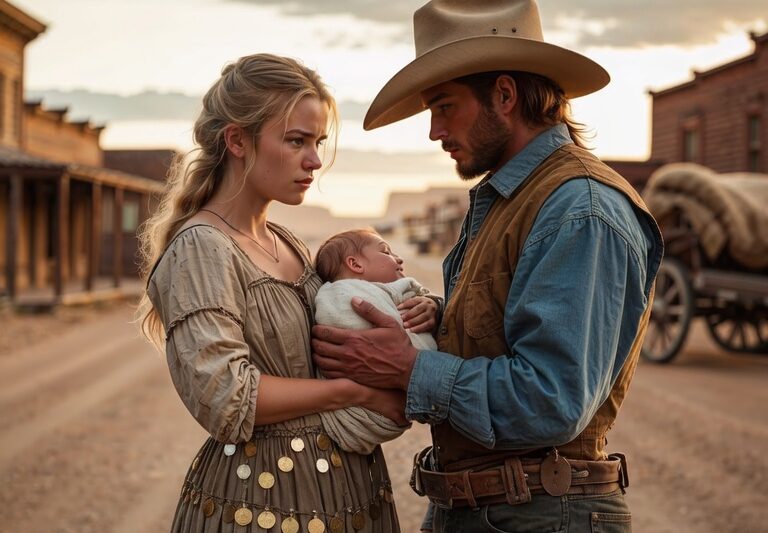 Her Family Cast Her Out For Bearing A Child, The Cowboy Called Her “A Gift” And Held Her Close