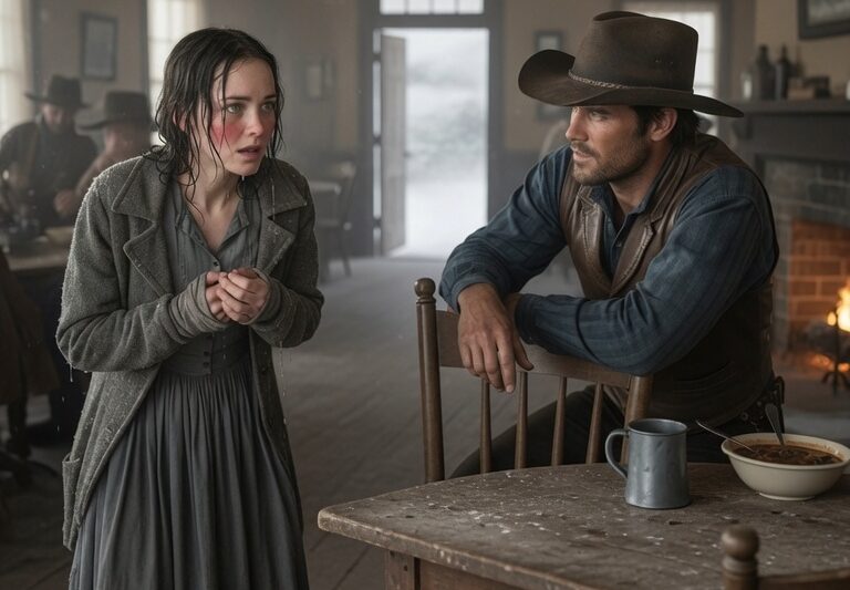 Snow Fell as She Begged for Work, The Cowboy Said “I Need a Wife More Than a Worker”