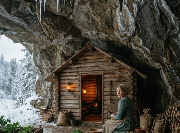She Built a Shelter in the Cave and Stayed Warm at 87°F All Winter Without Firewood