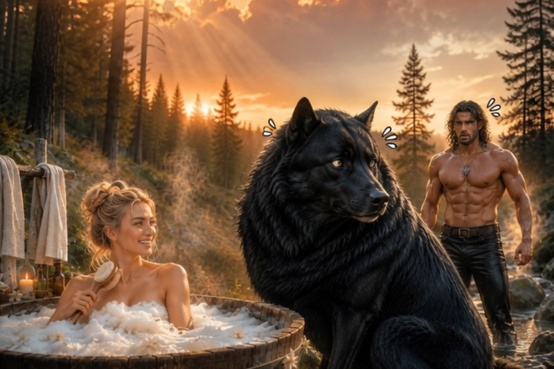 SHE ASKED A BLACK WOLF TO GUARD HER BATH — LITTLE DID SHE KNOW, THE ALPHA KING NEARLY LOST CONTROL
