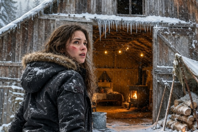 Thrown Out into a Blizzarding Forest, She Turned an Abandoned Barn into a Winter Fortress