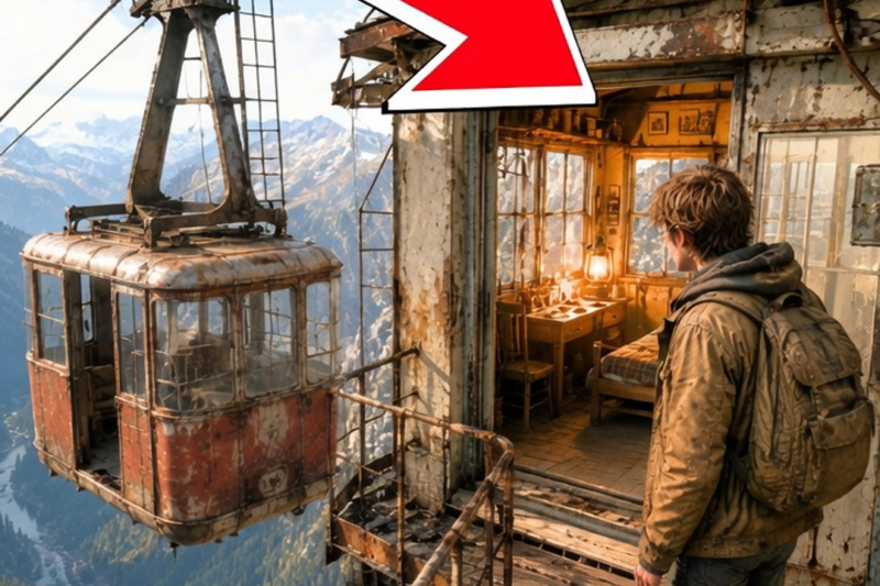 The Drifter Who Climbed a Forgotten Cable and Found a Ghost’s Home Hanging on a Cliff…