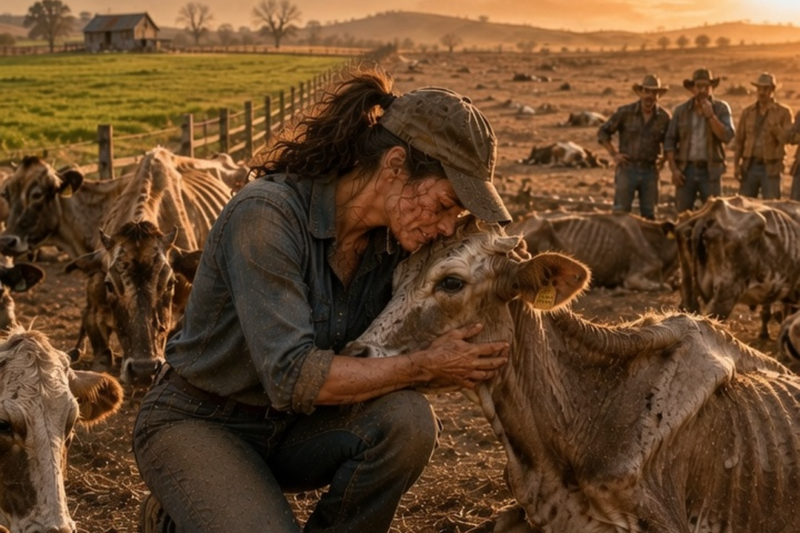 They Mocked 19 Bony Cows She Saved From Slaughter — Until the Drought Left Her Pasture Alone Green