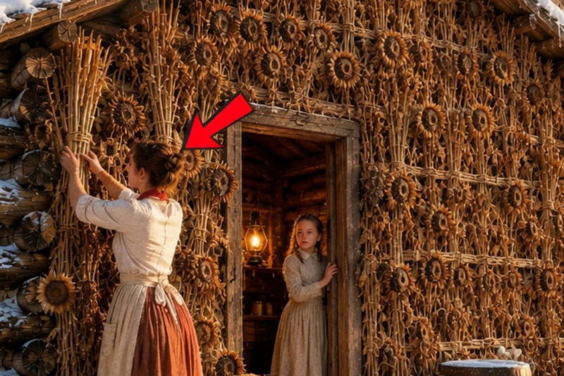 They Thought the Widow Planted Sunflowers Against Her Cabin for Decoration — Until the Blizzard Came
