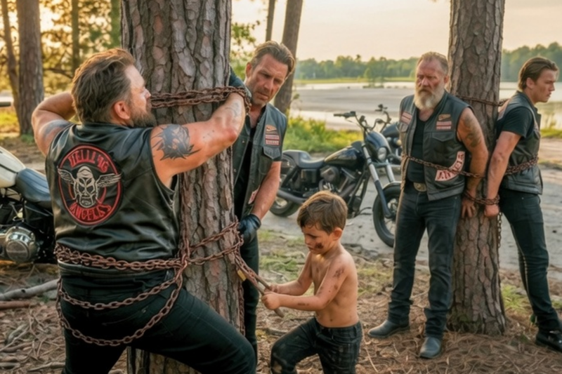 Little Boy Found Four Hell’s Angels Chained to a Tree — What He Did Next Shocked 2,000 Riders