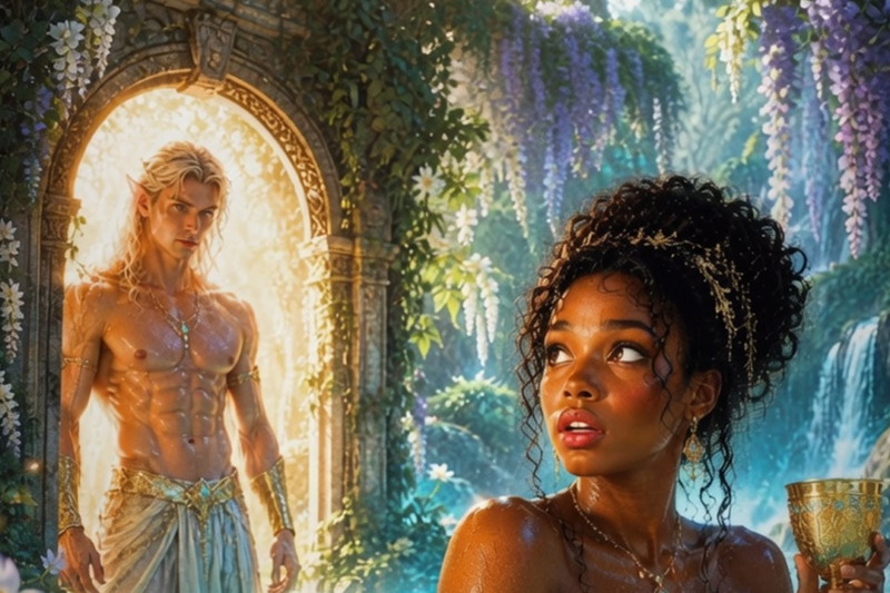 SHE ACCIDENTALLY BATHED IN THE FAE PRINCE’S FORBIDDEN SPRING—NOW HE WON’T LET HER LEAVE
