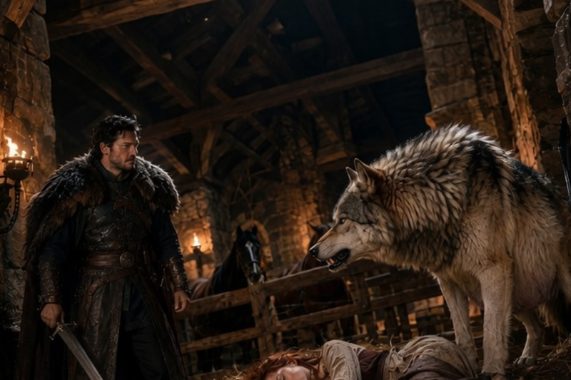 THE ALPHA KING FOUND HER ASLEEP IN THE STALL — THE PREGNANT WOLF WAS STANDING BESIDE HER
