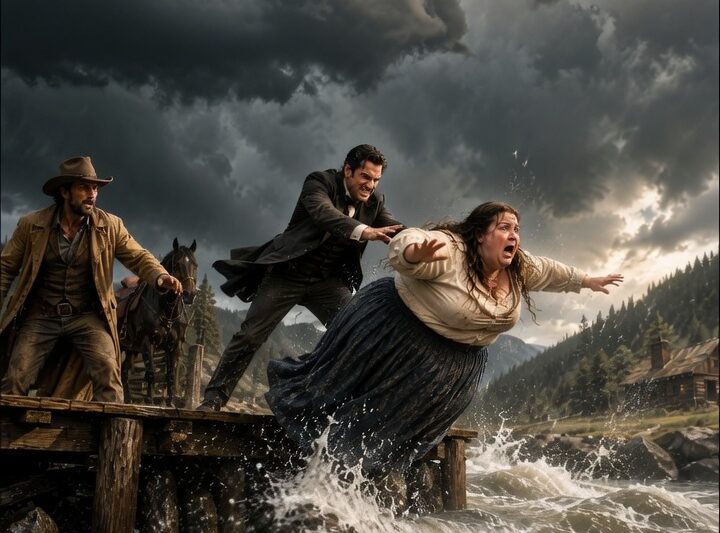 Pushed and Left to Drown by Her Cruel Husband, the Rugged Cowboy Saw Everything and Dove In